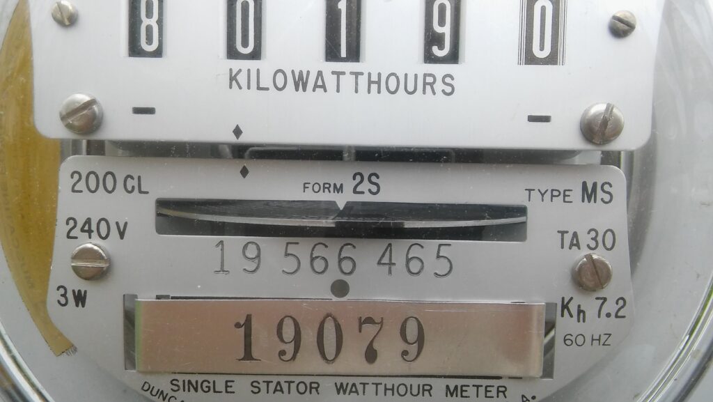 electricity meter closeup